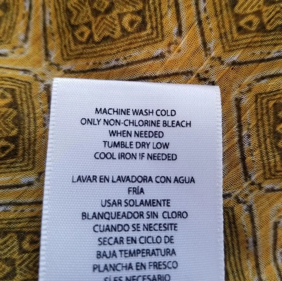 Kut from the Kloth Yellow Print Button Down S - Picture 7 of 7